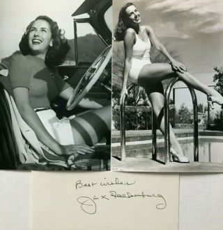 Jinx Falkenburg Signed Autographed Photo.  Tex Mccrary.  Lucky Legs.  Cover Girl.