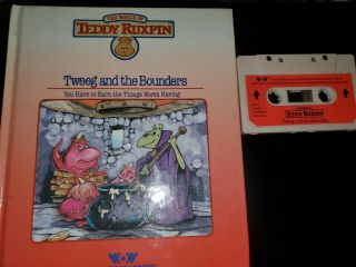 Vintage Worlds Of Wonder Teddy Ruxpin Tweeg And The Bounders Book & Tape
