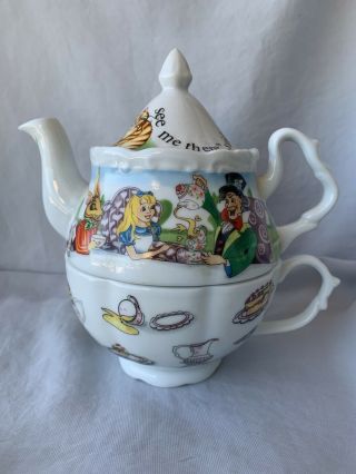 Alice In Wonderland Individual Teapot/teacup By Paul Cardew 150th Anniversary