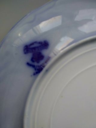 Antique Wood & Sons Trent Royal Semi Porcelain England Cobalt Blue Plate Grapes 3