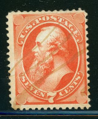 U.  S.  Early Selections: Scott 160 7c Orange Vermilion Stanton (1873) Cv$85,