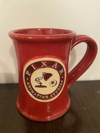 Deneen Pottery Coffee Mug Cup Handthrown Pixar Animation Studios Red
