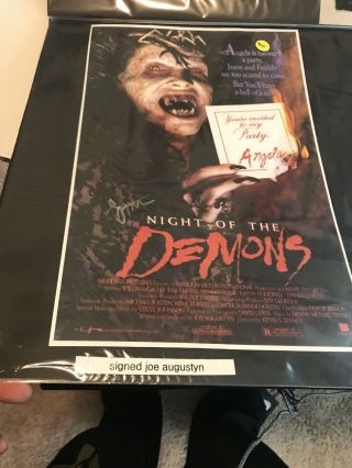 Night Of The Demons 11x17 Poster Autographed/signed By Writer Joe Augustyn