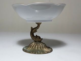 Kaiser W.  Germany Brass Footed Porcelain Bowl