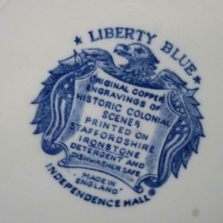 Staffordshire Liberty Blue - Independence Hall - 12 Dinner Plates - 9¾ inches 3