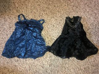 American Girl Doll Formal Dresses Black And Blue Gently