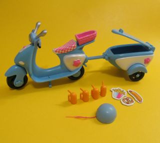 Polly Pocket Scooter With Snacktime Cart Fashion Polly 2002