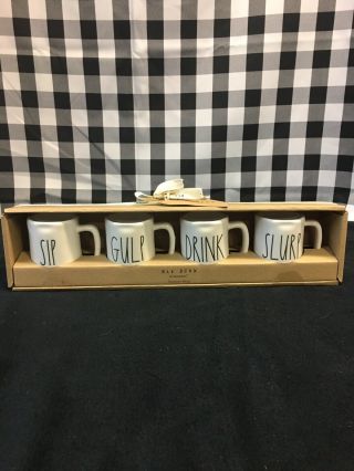 Rae Dunn Espresso Mugs Set Of 4 Brand Sip Gulp Drink Slurp