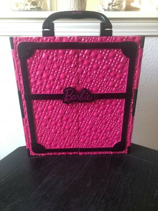 Mattel Barbie Closet / Wardrobe Pink & Black Doll Storage Carry Case 2011