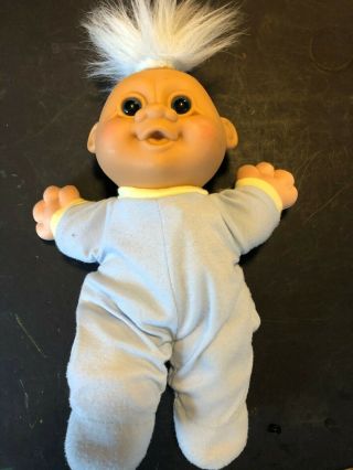 Russ Troll Kidz Plush Stuffed Baby Boy Doll Blue Eyes Lite Blue Hair