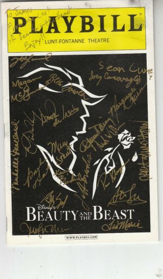 Beauty & The Beast 2003 Playbill Signed By 20 Cast Members
