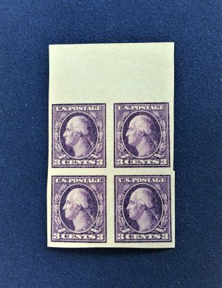 Us Scott 535 (1918 - 20) Washington 3 Cents - Plate Block Of 4 - Mnh Vf