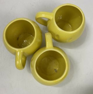 Mixed Set of 4 VTG McCoy Yellow Smiley Face Smile Happy Coffee Mugs 3.  75 