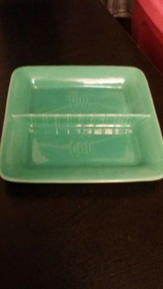 Stangl Vtg Mid Century Green Divided Relish Dish Tray Nuts Candy