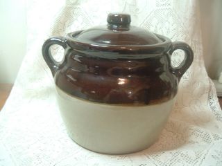 Monmouth Co.  Maple Leaf Stamped Baked Bean Pot