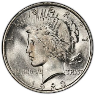 1923 P Peace Dollar Pcgs Ms65,  - Trueview Of Actual Coin Pictured