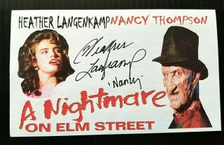 " A Nightmare On Elm Street " Heather Langenkamp Autographed 3x5 Index Card