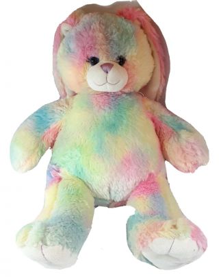 Build A Bear Rainbow Tie Dye Pastel Bunny Rabbit 2012 19” Pale Colors