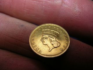 1857 Indian Princess Head $1 One Dollar Gold Coin