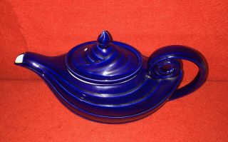 Early Vintage Hall China Aladdin Blue Cobalt Teapot Tea Pot Diffuser 2