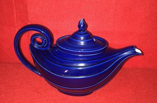 Early Vintage Hall China Aladdin Blue Cobalt Teapot Tea Pot Diffuser 3