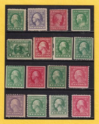 Us Stamp Sc 331//499 1 - 3c 1908/1917 16 Dg/lh Cv$158.  00 818