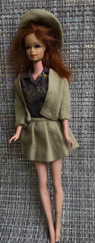 Vintage 1960 ' s Barbie Doll Handmade Outfit Skirt Jacket Blouse Hat 2