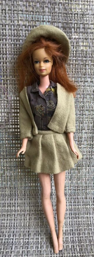 Vintage 1960 ' s Barbie Doll Handmade Outfit Skirt Jacket Blouse Hat 3