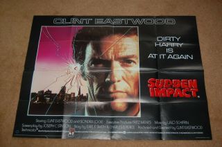 Clint Eastwood As Dirty Harry In Sudden Impact (1983) - Orig.  Uk Quad Poster