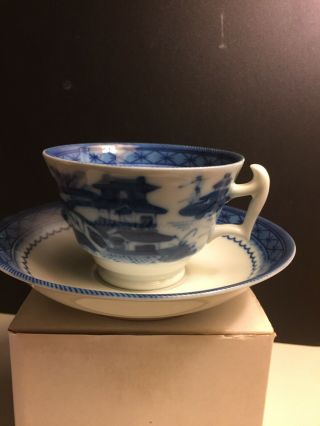 Mottahedeh Blue Canton Tea Cup And 5.  5” Saucer Hc104
