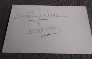 VENTRILOQUIST JIMMY WELDON AND WEBSTER WEBFOOT PHOTO CARD SIGNED 2