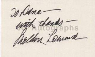 Sheldon Leonard - American Film And Television Actor - Authentic Autograph