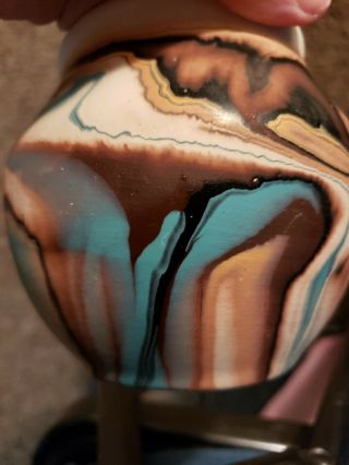Vintage Nemadji Pottery Colorful Small Clay Vase