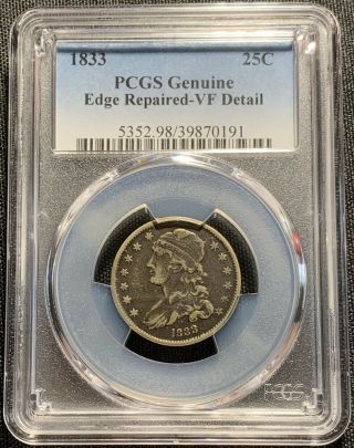 1833 Capped Bust Quarter 25c - Pcgs Vf Details