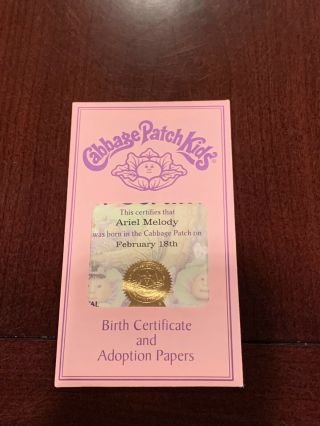 Ariel Melody February 18 Cabbage Patch Kids Birth Certificate Adoption Papers