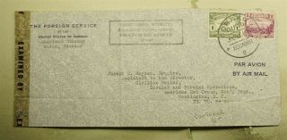 Dr Who 1944 Ecuador Us Embassy Diplomatic Airmail To Usa Wwii Censored F24830