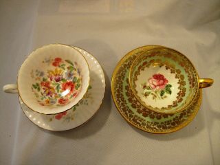 1 Paragon Cup And Saucer And 1 - Windsor Cup And Saucer Bone China Made In England