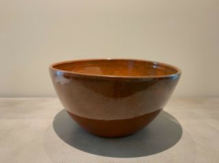 Ben Owen Master Potter - North Carolina Pottery - Redware Large Salad Bowl Shiny