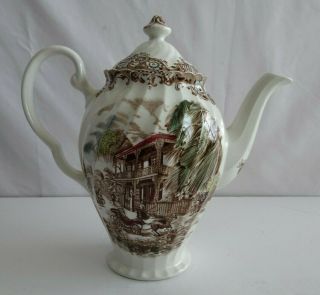 Vintage Heritage Hall Coffee Pot & Lid French Provincial Ironstone 4411