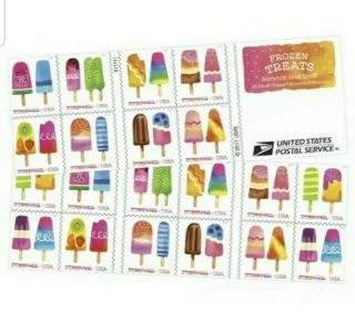 20 Frozen Treats Usps Forever Stamps 1 Book Of 20 Stamps,  Scratch And Sniff