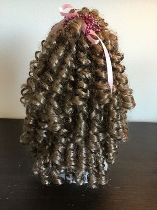Brown Hair Long Length Wig,  Curley Ringlets Doll Wig - Sz 12” (w19a)