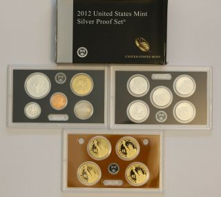 2012 US SILVER PROOF SET - Complete w/ Box and 2