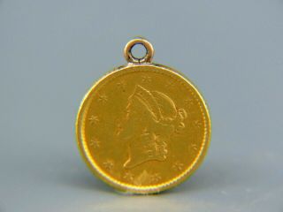1852 U.  S.  $1.  00 Liberty Head Gold Coin Pendant