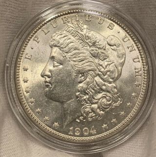 1904 P Morgan Silver Dollar $1 Brilliant Uncirculated Bu 90 Silver Ms