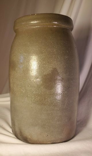 Stoneware Crock,  Williams & Reppert Greensboro,  Pa.  Salt Glazed With Stenciling 3