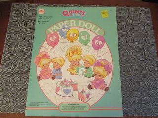 1990 Golden Book Quints 5 Times The Fun Paper Doll Cut - Outs