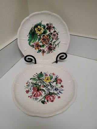 Bonwit Teller Vintage Hand Painted Decorative Plates Made In Italy 1950 