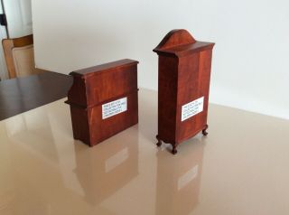 Dollhouse Miniatures Furniture - Wood Roll Top Desk & Wood Armoire 3
