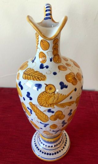 Vintage Yellow Blue & White Ceramic Pitcher,  Perugia,  Italy 2