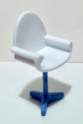 Barbie Doll Size Blue & White Swivel Chair